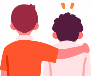 illustration empathie ami dans article education paragraphe Encourager l'empathie et l'écoute