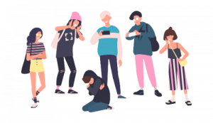 Illustration pression-groupe-victime-mal-etre-enfant-ado dans article education paragraphe Comprendre la pression des pairs