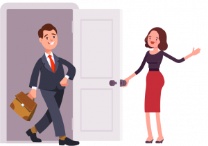 illustration accueil chaleureux femme souriante dans article couple paragraphe La femme comme source de bénédiction pour la maison