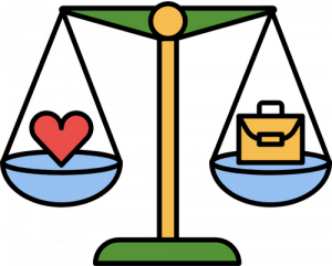 illustration vie pro et vie de couple dans article couple paragraphe Créer un équilibre entre vie professionnelle et vie de couple