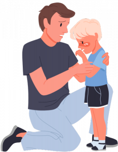 Illustration consoler enfant dans article education paragraphe Apprendre à consoler avec les mots de Torah