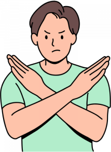 Illustration dire non dans article tradition Poser des repères fermes avec amour
paragraphe Dire non avec douceur mais fermeté