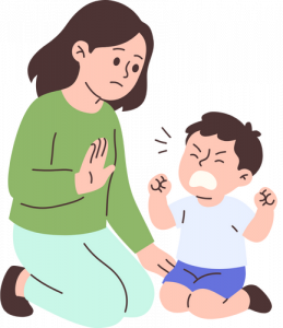 Illustration parent enfant dans article education paragraphe Reconnaître les peurs et les douleurs sans les minimiser