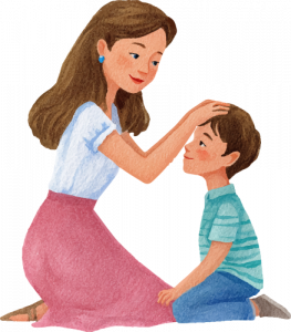 Illustration tendresse maman dans article education